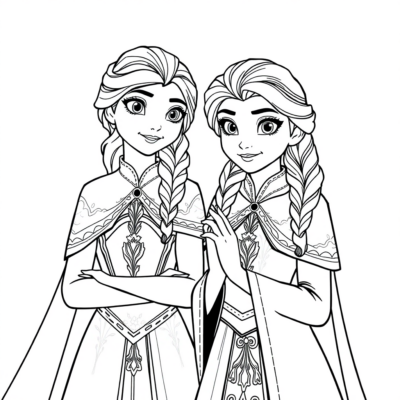 Frozen Sisters Coloring Fun for Kids