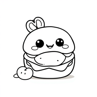 Kawaii Food Coloring Pages for Print