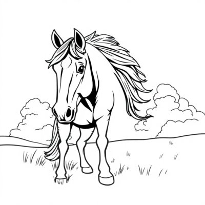 Coloring Book: Horse Coloring Pages for Kids to Print