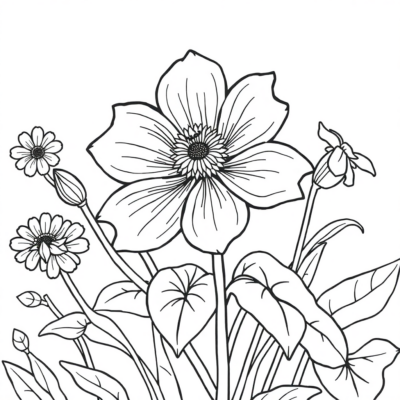 Bloom Garden: Kids’ Flower Coloring Book