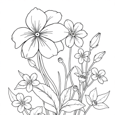 Floral Fun: Kids’ Flower Coloring Book