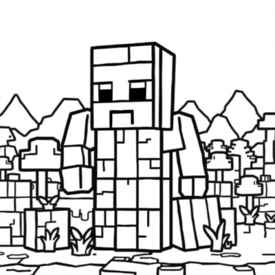 Blocky Adventure Coloring Book for Kids