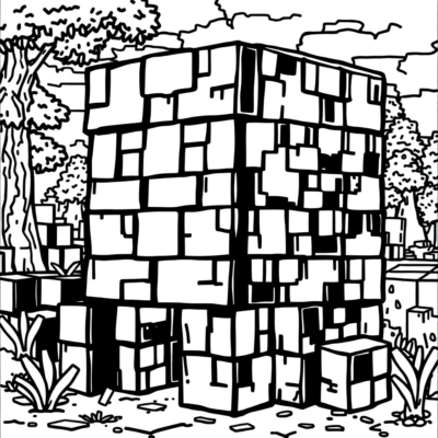 Pixel Adventure: Minecraft-Inspired Coloring Fun