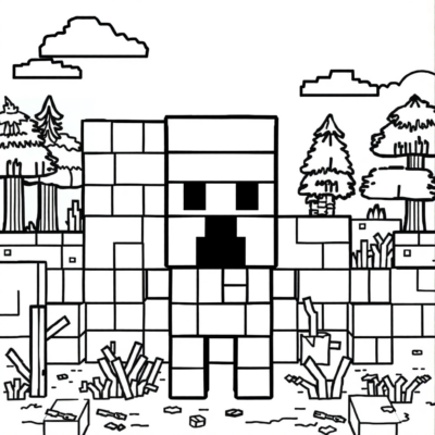 Minecraft Coloring Book to Assemble