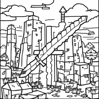 Minecraft Sword Coloring Pages