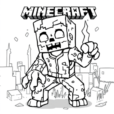 Minecraft Zombie Coloring Pages
