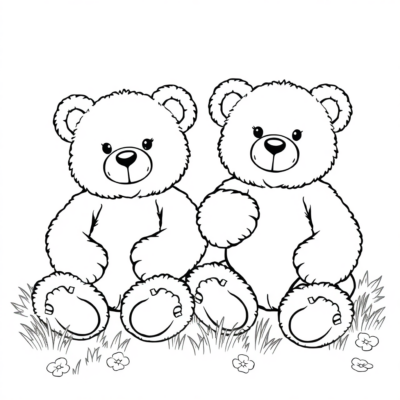 Cuddly Bears Coloring Fun for Kids