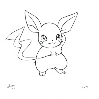 Pokemon Raichu Coloring Pages