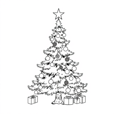 Holiday Pine Tree Coloring Fun for Kids
