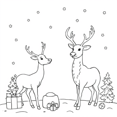 Christmas Reindeer Coloring Pages