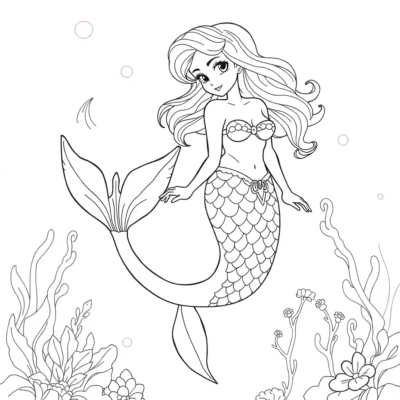 Seaside Mermaid Coloring Adventure