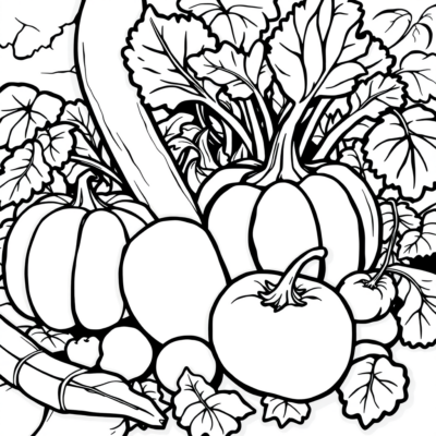 Vegetable Coloring Book