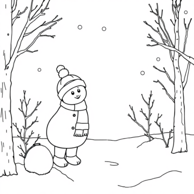 Coloring Book: Winter Coloring Pages for Kids
