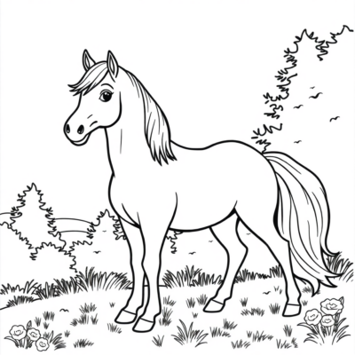 Coloring Book: Horse Coloring Book for Kids