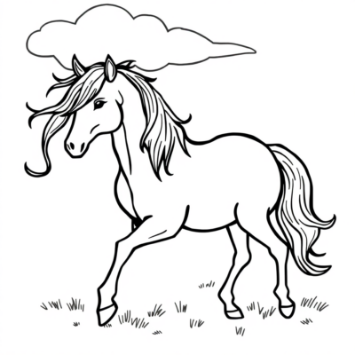 Horse Coloring Book for Print