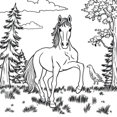 Coloring Book: Horse Coloring Page
