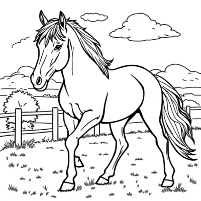 Majestic Pony Coloring Sheet