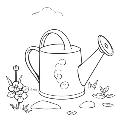 Coloring Book: Watering Can Coloring Book for Kids