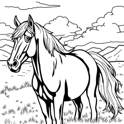 Coloring Book: Horses Coloring Pages for Kids