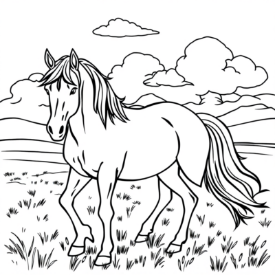 Coloring Book: Horses Coloring Pages for Kids to Print