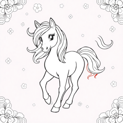 Horses Coloring Book