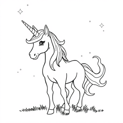 Horses Coloring Page to Print