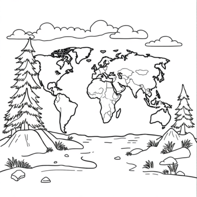 World Continents Coloring Fun for Kids
