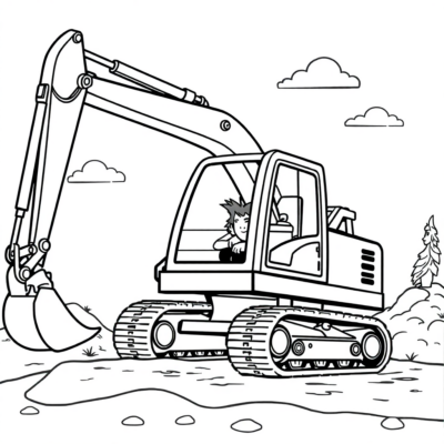 Coloring Book: Excavator Coloring Book for Kids