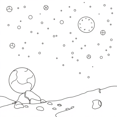 Coloring Book: Space for Kids