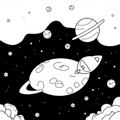 Coloring Book: Space Coloring Book for Kids