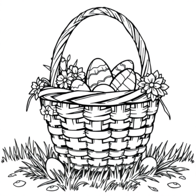 Springtime Egg Hunt Coloring Fun