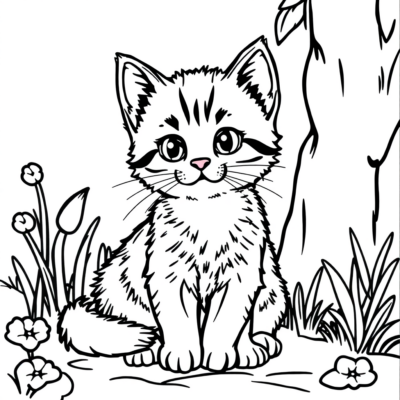 Coloring Book: Cute Kitten Coloring Book for Kids
