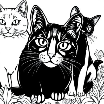 Cats Coloring Book