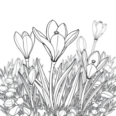 Coloring Book: Crocus Coloring Book for Kids