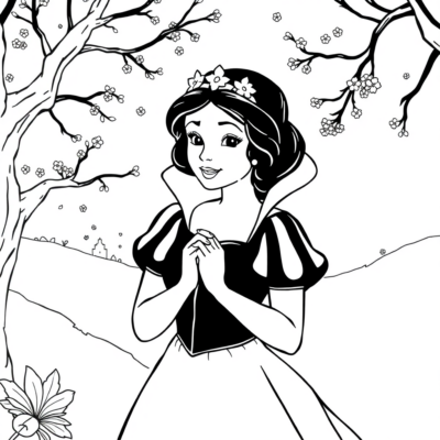 Snow Princess and the Forest Friends Coloring Book