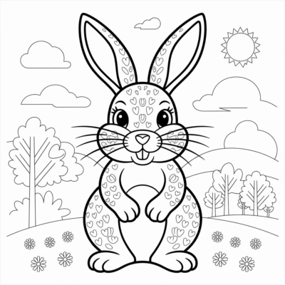 Bunny Coloring Page for Print