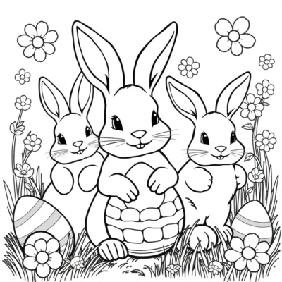 Spring Bunny Coloring Fun