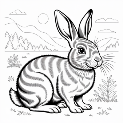 Rabbit Coloring Page for Print