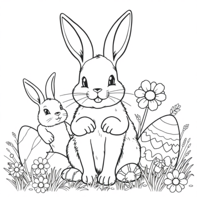 Springtime Bunny Coloring Adventure