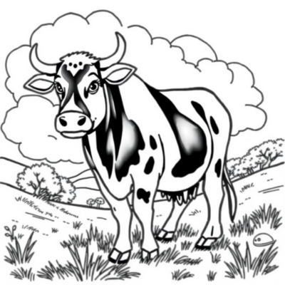 Coloring Book: Cow Coloring Book for Kids
