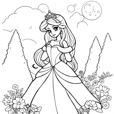 Coloring Book: Princesses Coloring and Games