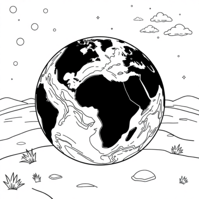 Coloring Book: Earth Globe Coloring Book for Kids