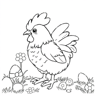 Easter Chicken Coloring Book