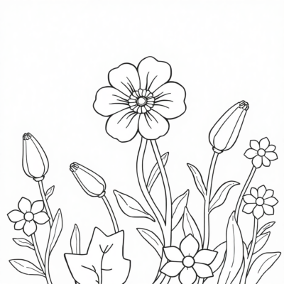 Coloring Book: Flower Coloring Book for Kids