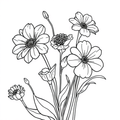Coloring Book: Flowers Coloring Pages