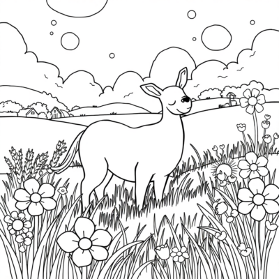 Coloring Book: Meadow Coloring Book for Kids