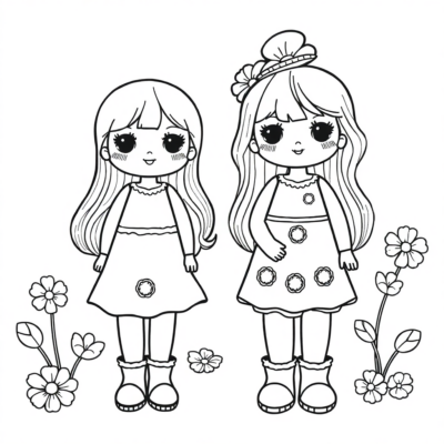 Pretty Doll Coloring Fun