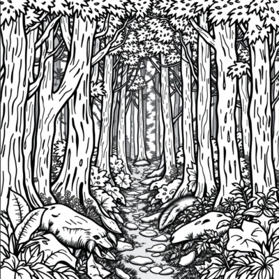 Coloring Book: Forest Coloring Pages for Kids
