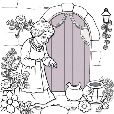 Greeting Card for Grandma Coloring Book