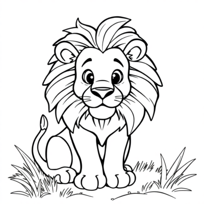 Coloring Book: Lion Coloring Book for Kids
